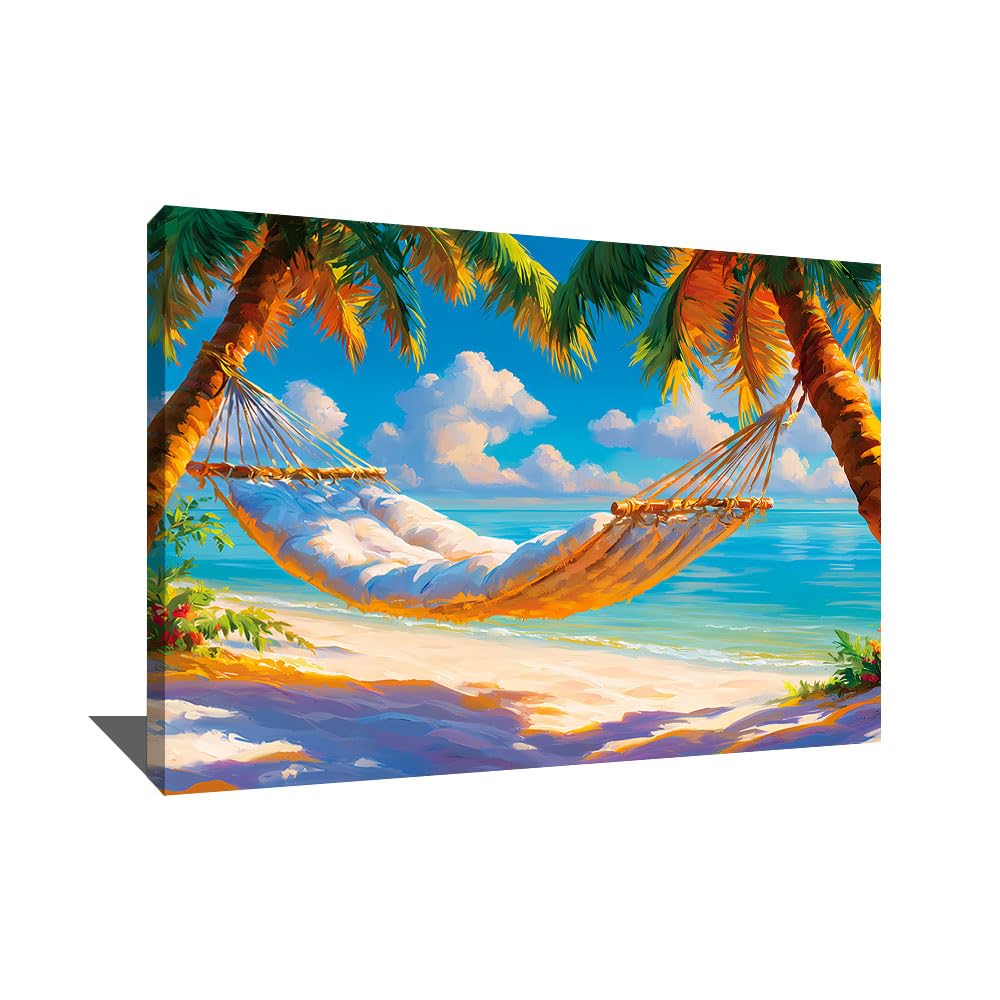 Alessio Cacciatore Quadro da spiaggia Paradisiaco – Poster decorativo da parete sul mare – Stampa su tela paesaggio natura – Quadro paesaggio mare tropicale – Decorazione da parete oceano, 40 x 30 cm