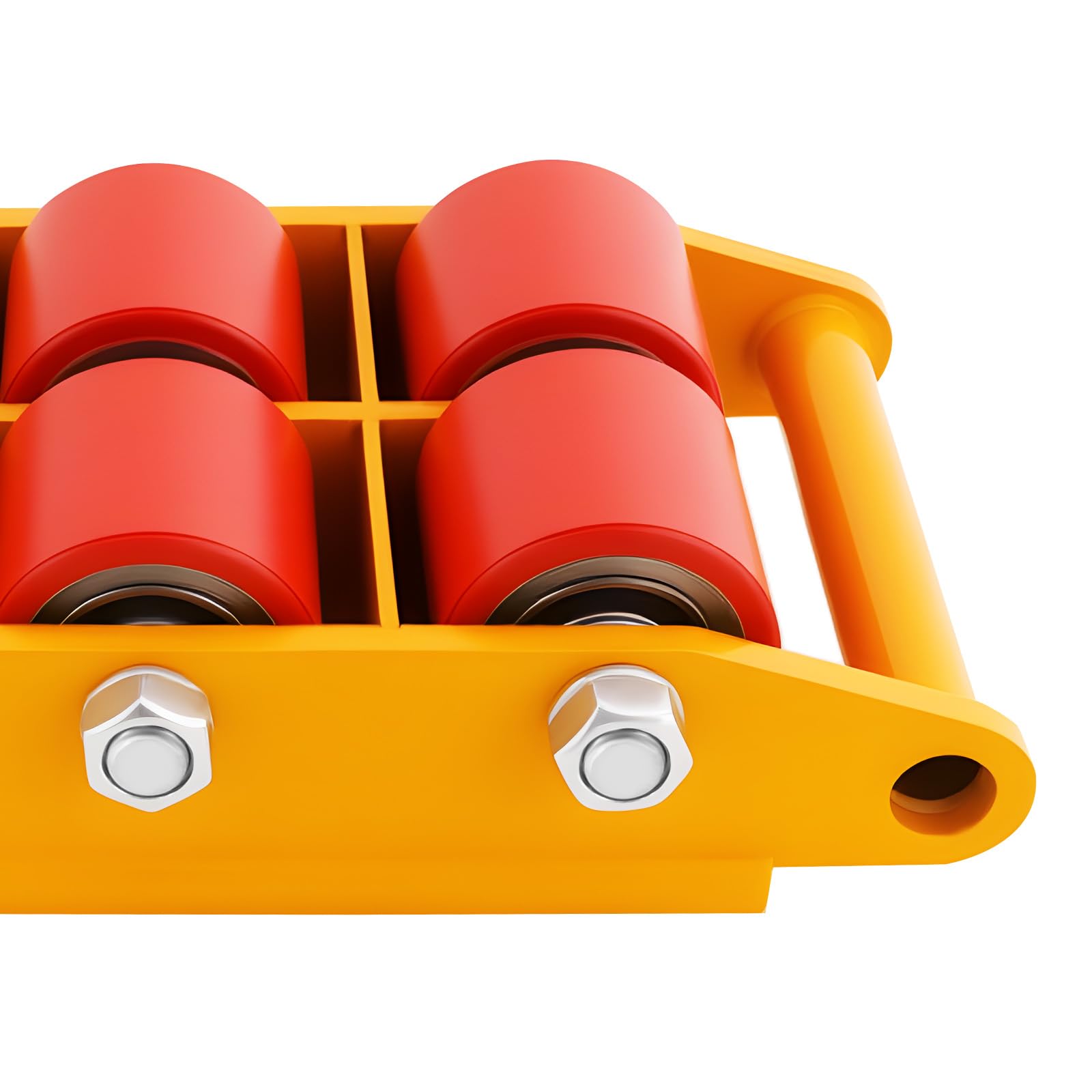 Machinery Mover Dolly, 8T giallo carrello di trasporto attrezzi con 6 ruote antiscivolo, rotazione a 360 gradi