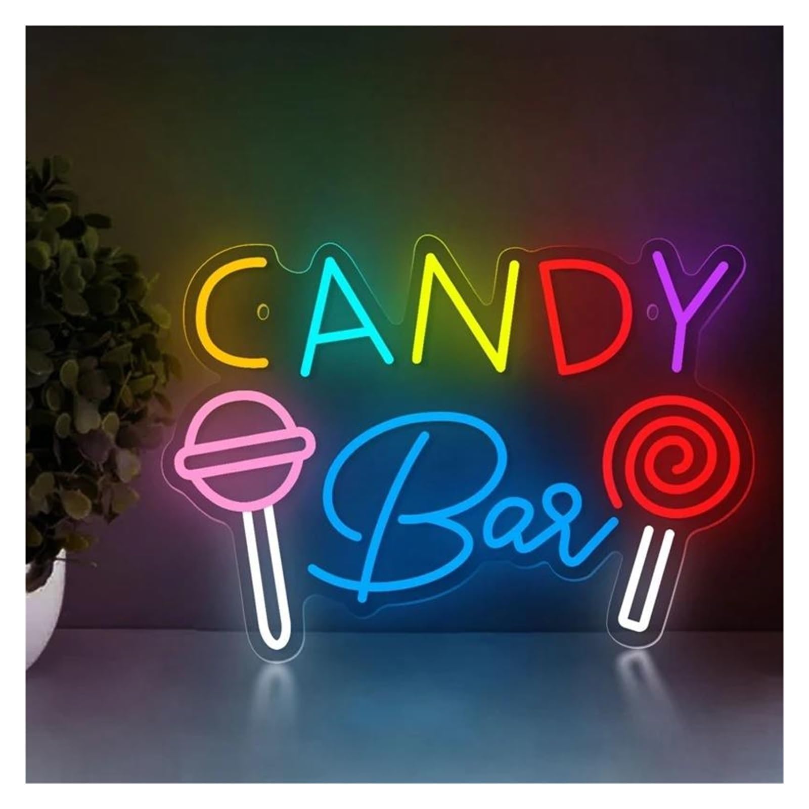 lampe au néon Barre LED pour enseigne au néon en acrylique Sucettes Sucres Lumière pour usb Pour la maison Chambre Magasin Supermarché Décoration murale