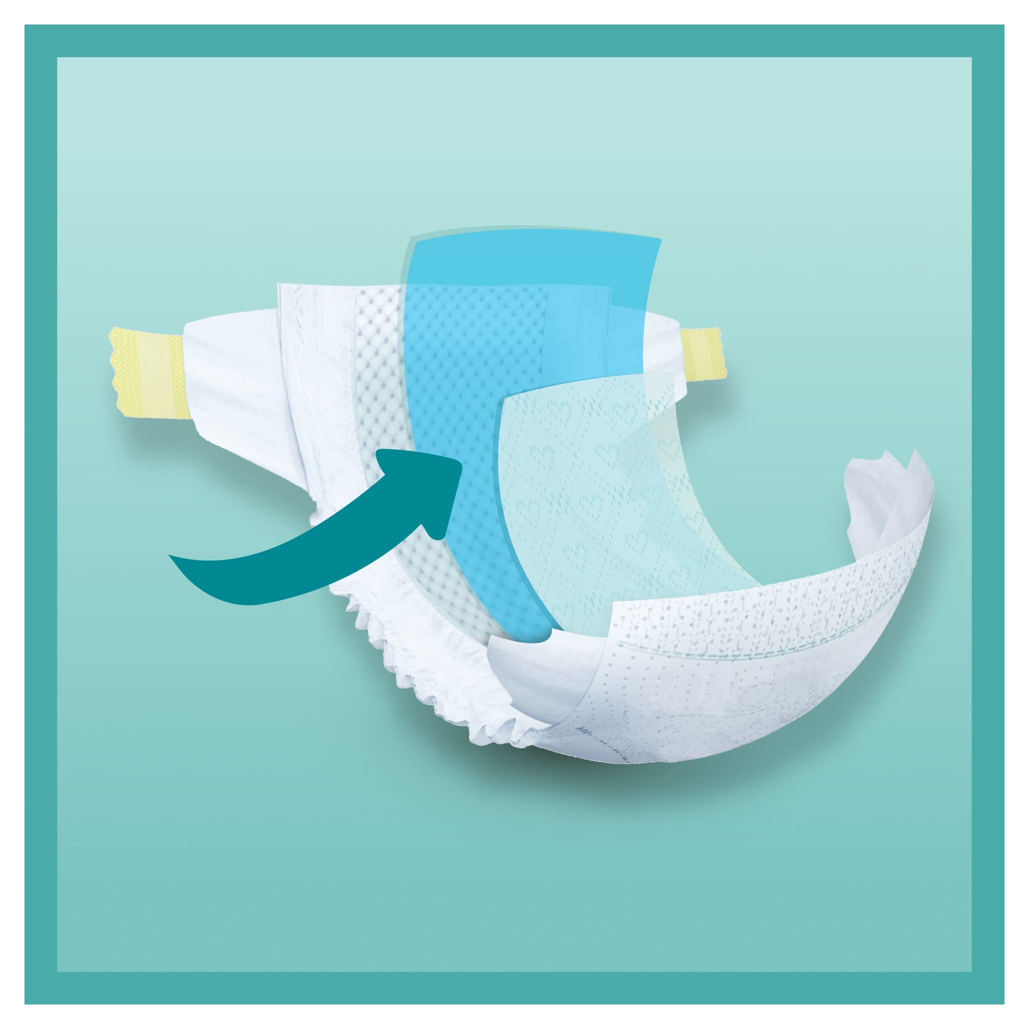 Pampers 128 pañales para bebés, tamaño 6 (13-18 kg), paquete mensual, protección contra fugas durante todo el día