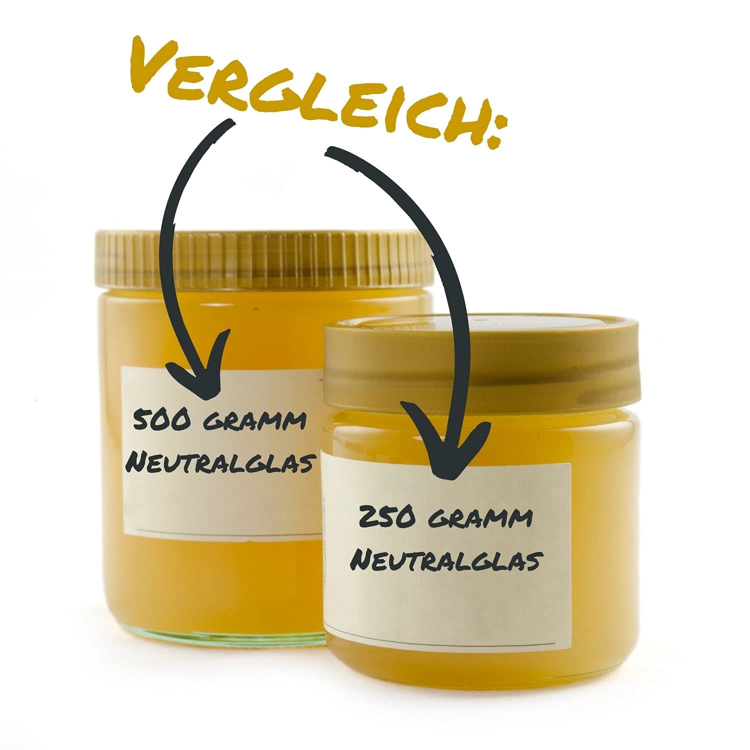 60 x Neutrales Schraubglas 500g Imkerhonig Honnigglas mit goldenem Deckel ohne Etikett Honig Neutralglas (Deckel mit Prägung Imkerhonig)