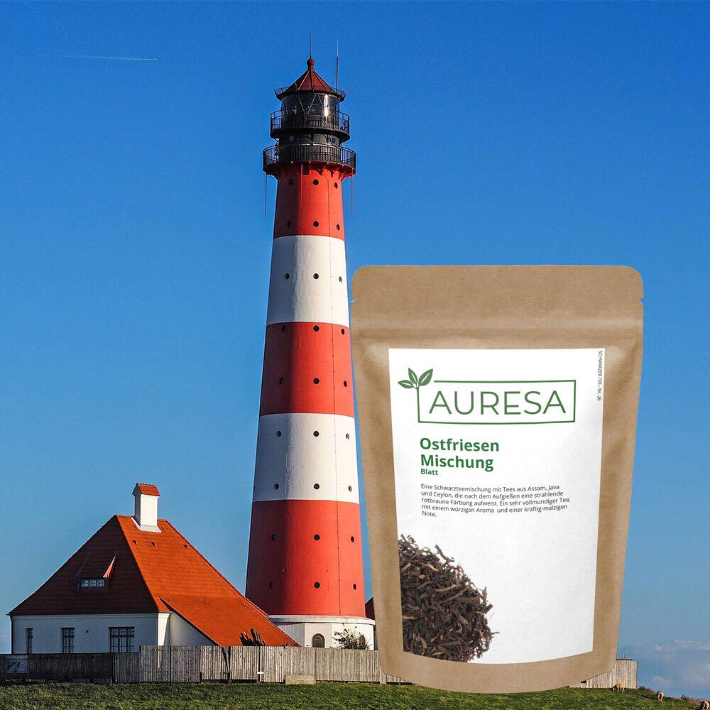 AURESA Schwarztee Ostfriesen Mischung | Assam, Java und Ceylon Tee | Vollmundig, würzig und malzig