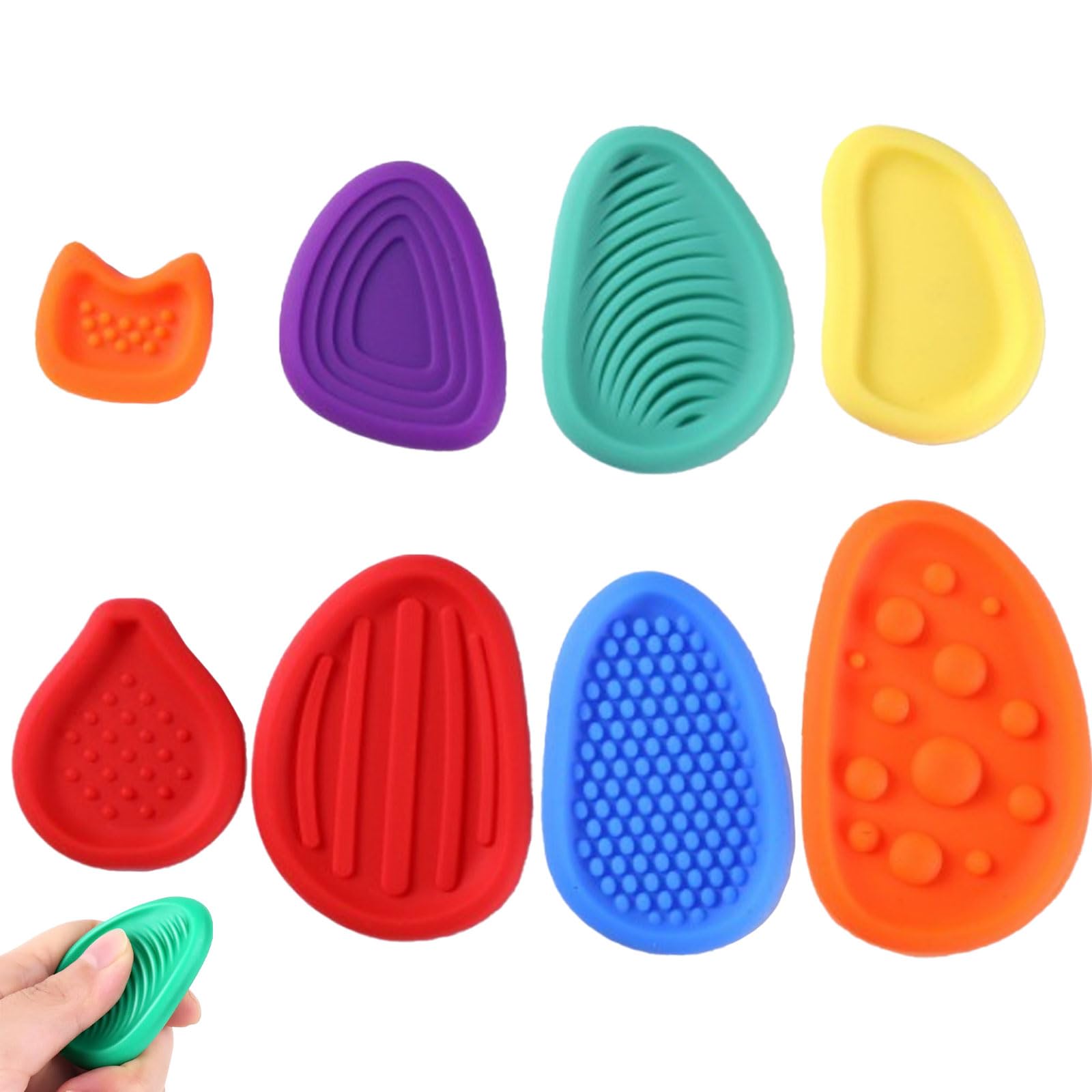 SSKHE Orange 8 - Piece Sensory Stone Set Unleash the Power of Color, Comfort, Safety, Relaxation, and Learning for a Holistic Sensory Experience.