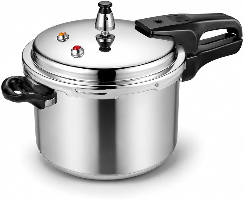 DOITOOL 4.2 Quart Small Pressure Cooker with Safety Valves | Aluminum alloy stovetop pot for gas induction stove, fast cooking cookware, 2-3 members use