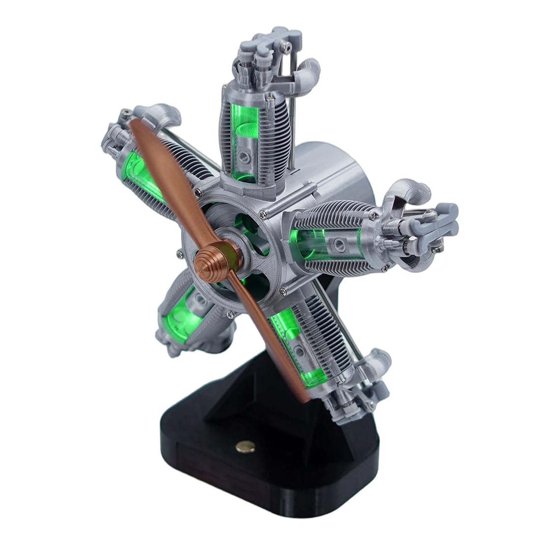 ENJOMOR Zestaw modelarski z nadrukiem 3D do pięciocylindrowego silnika gwiazdowego, mechaniczny zestaw do samodzielnego montażu, element wystawowy silnika pneumatycznego STEM, kreatywna kolekcja