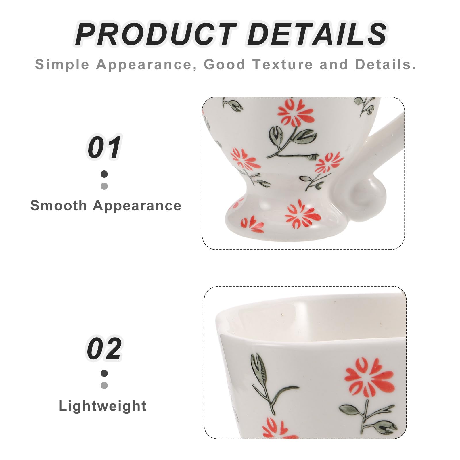 Ensemble de 1 tasse et soucoupe en céramique - Mug à café floral de 200 ml avec anse pour expresso - Tasses et assiettes en porcelaine artisanale pour une fête d'anniversaire