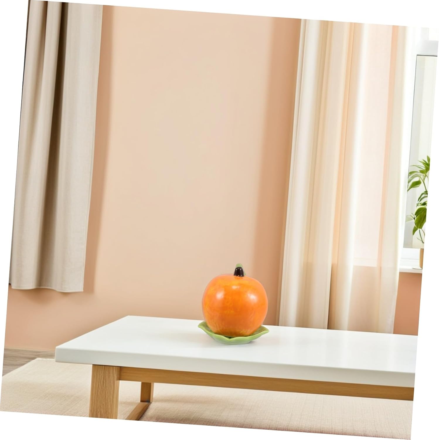 Amosfun Ceramic Orange Toothpick Dispenser Jar Fruit Shaped Storage Holder with Lid Tabletop Toothpick and Cotton Swab Container for Home and Restaurant Use
