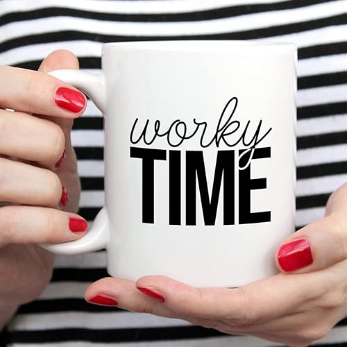 Miniatura 5 de Canopy Street Taza de tiempo de trabajo y copa de vino sin tallo, juego de tazas de dos piezasdivertido humor inteligente trabajo Drinkwarecompañero