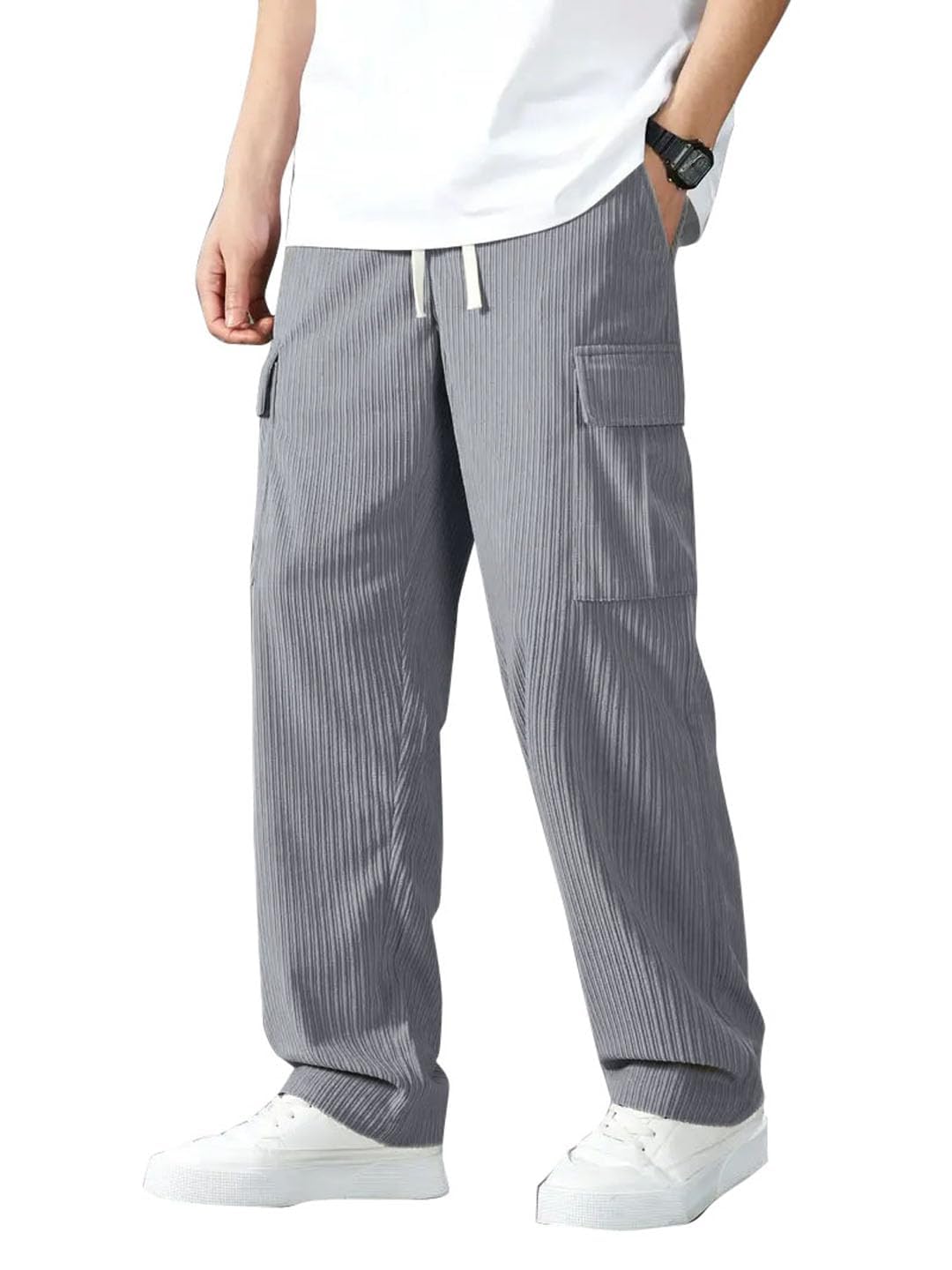 Cargo Joggers for Men – Cotton Loose Fit Utility Pants with 6 Pockets | Durable Outdoor & Hiking Trousers