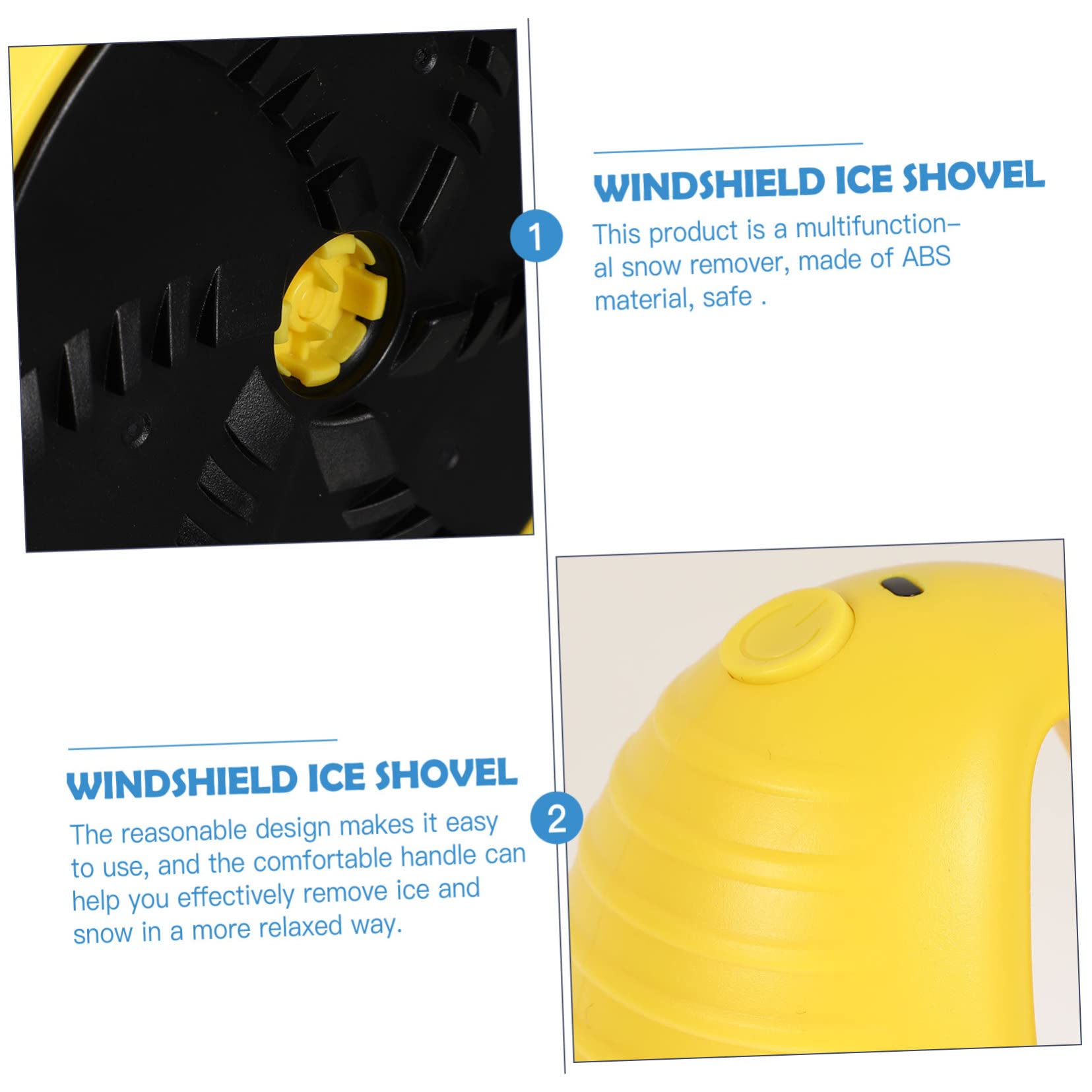 Cabilock Raschietto per Neve e Ghiaccio Strumento per Rimuovere Neve e Ghiaccio dal Vetro per Parabrezza Auto Multifunzionale in ABS, Facile da Riporre
