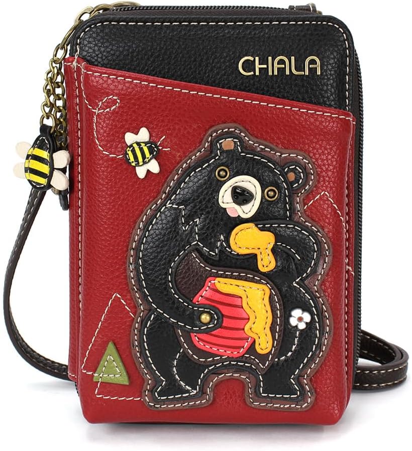 CHALA Wallet Crossbody Cell Phone Purse - Women Faux Leather Multicolor Handbag with Adjustable Strap