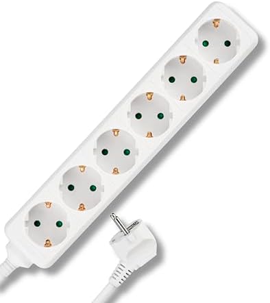 REV Steckdosenleiste - Mehrfachsteckdose 6-Fach, max. 3500W, 3m, weiß