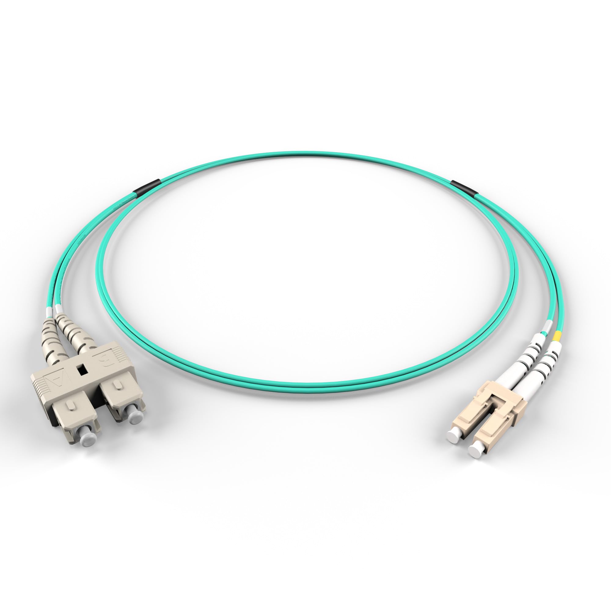 FiberCablesDirect LC-SC OM4 Fiber Patch Cable - 10Gb Duplex 50/125µm Multimode Corning Glass | 6M (19.69ft) | Bulk Networking, Data Centers, Telecom, Enterprise Applications