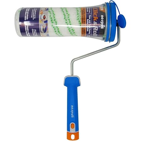 Nespoli Click And Roll Time Saving Paint Roller With Freshbox Ritmo Teflon Coated Woven 1 2in Pile 25 Cms Amazon Com