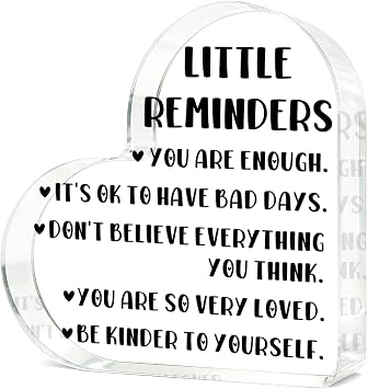 Inspirational Motivational Gifts Employee Appreciation Gifts Little Reminders You Are Enough for Birthday Coworker Sister Friend Teacher Acrylic Heart Gift Office Decor 44 Inch