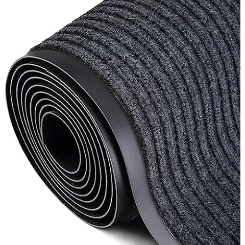 MYOYAY Brush Step Entrance Mat Commercial Grade Door Floor Mat 3' x 10' Tough Entry Collection Slip Skid Entrance Mat with Rubber Backing Indoor Outdoor Rug Grey Cover