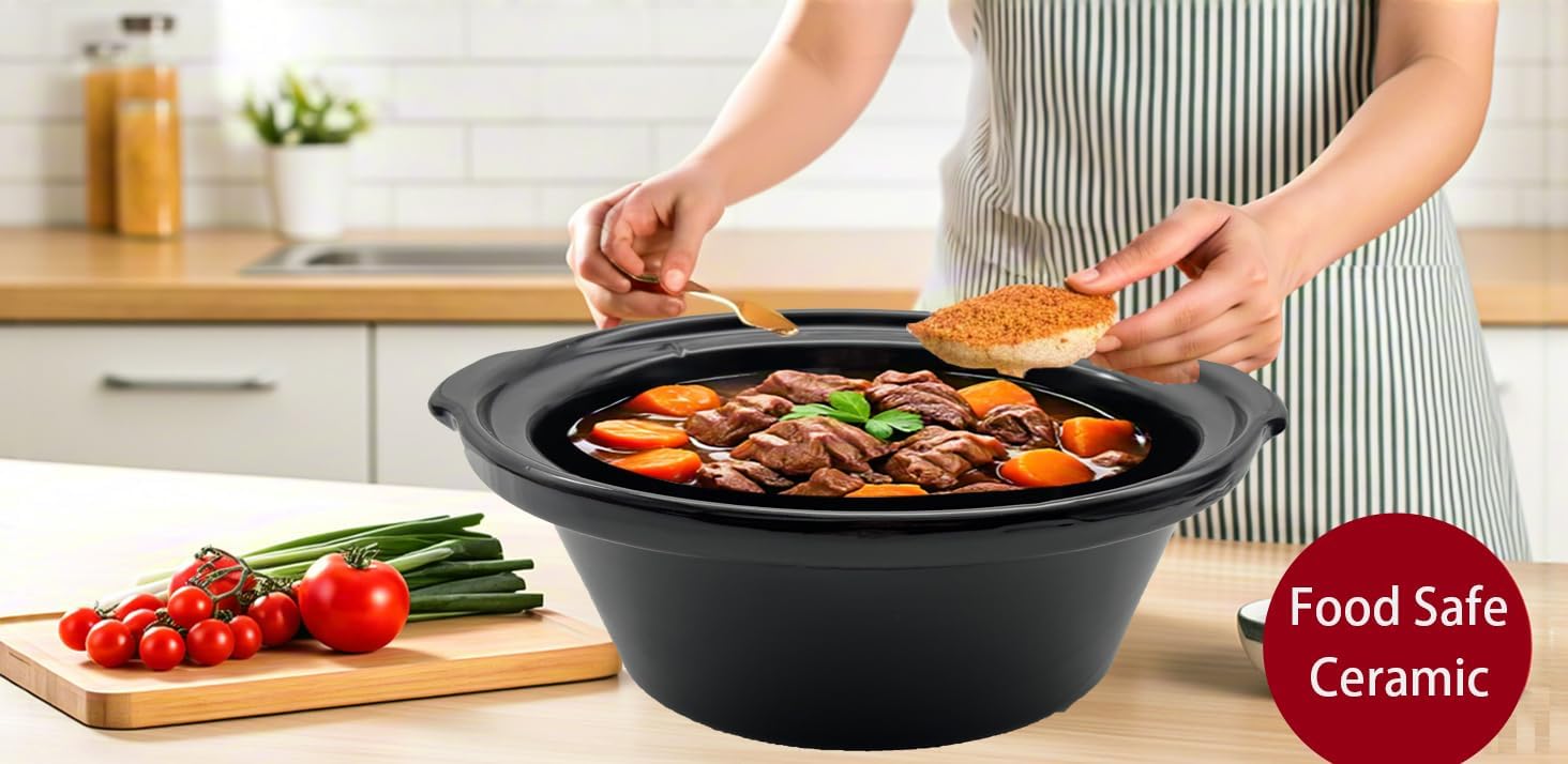 Food being prepared in the ceramic pot