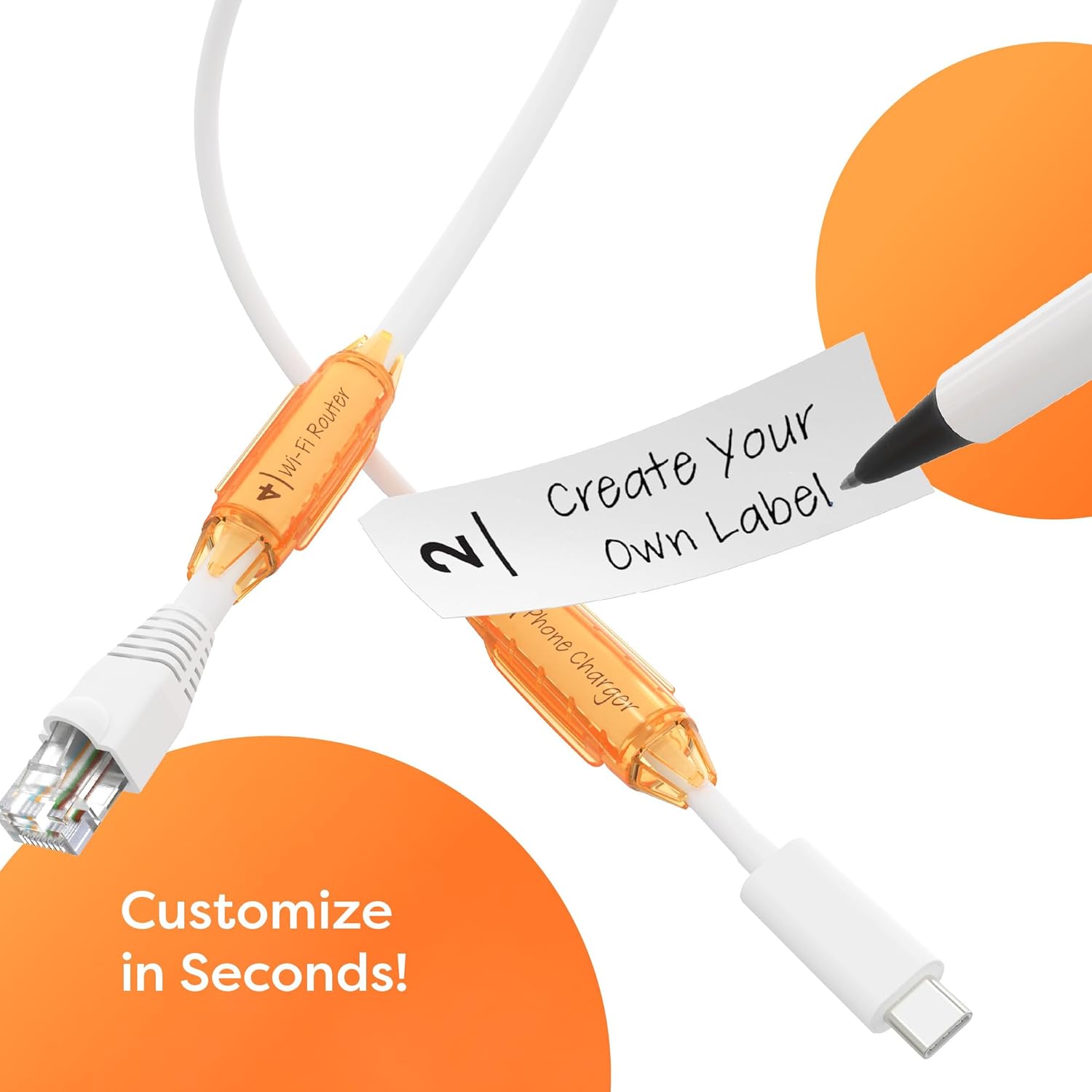 Cord ID Pro Cord & Cable Identification System - Efficient Cord Organizer Tags for Office, Commercial & Institutional Use- Easily Manage Network Cables with Cable Labels for Hassle-Free Setup– DCI151M