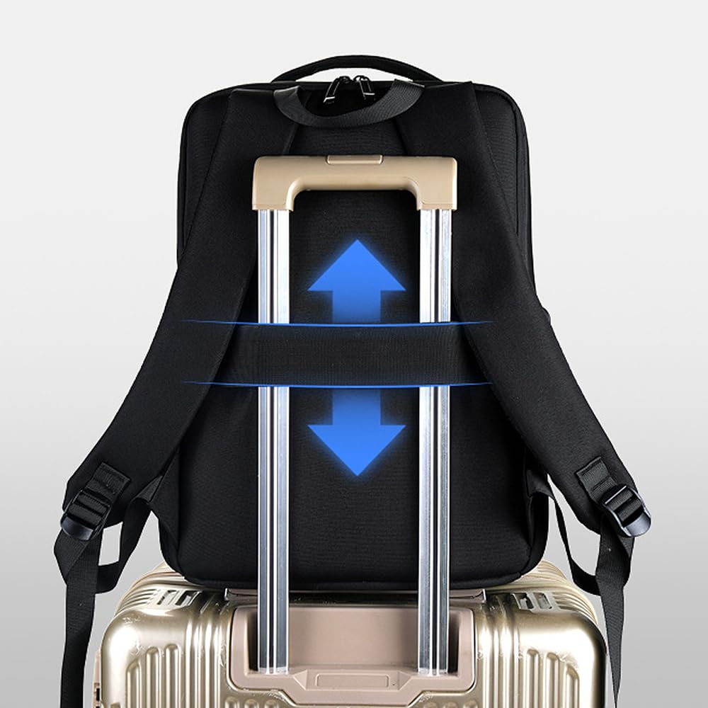 Zaino rigido per computer portatile, impermeabile, per uomo e donna, con porta USB, scomparti per vestiti e accessori. Per lavoro, ufficio, università e viaggi.