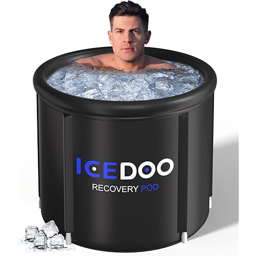 Ice Bath Tub with Cover for Athletes XL Portable Cold Plunge Tub - 119 Gal Capacity Athletes Foldable Multi-Layered Ice Bath for Home, Gym & Outdoor