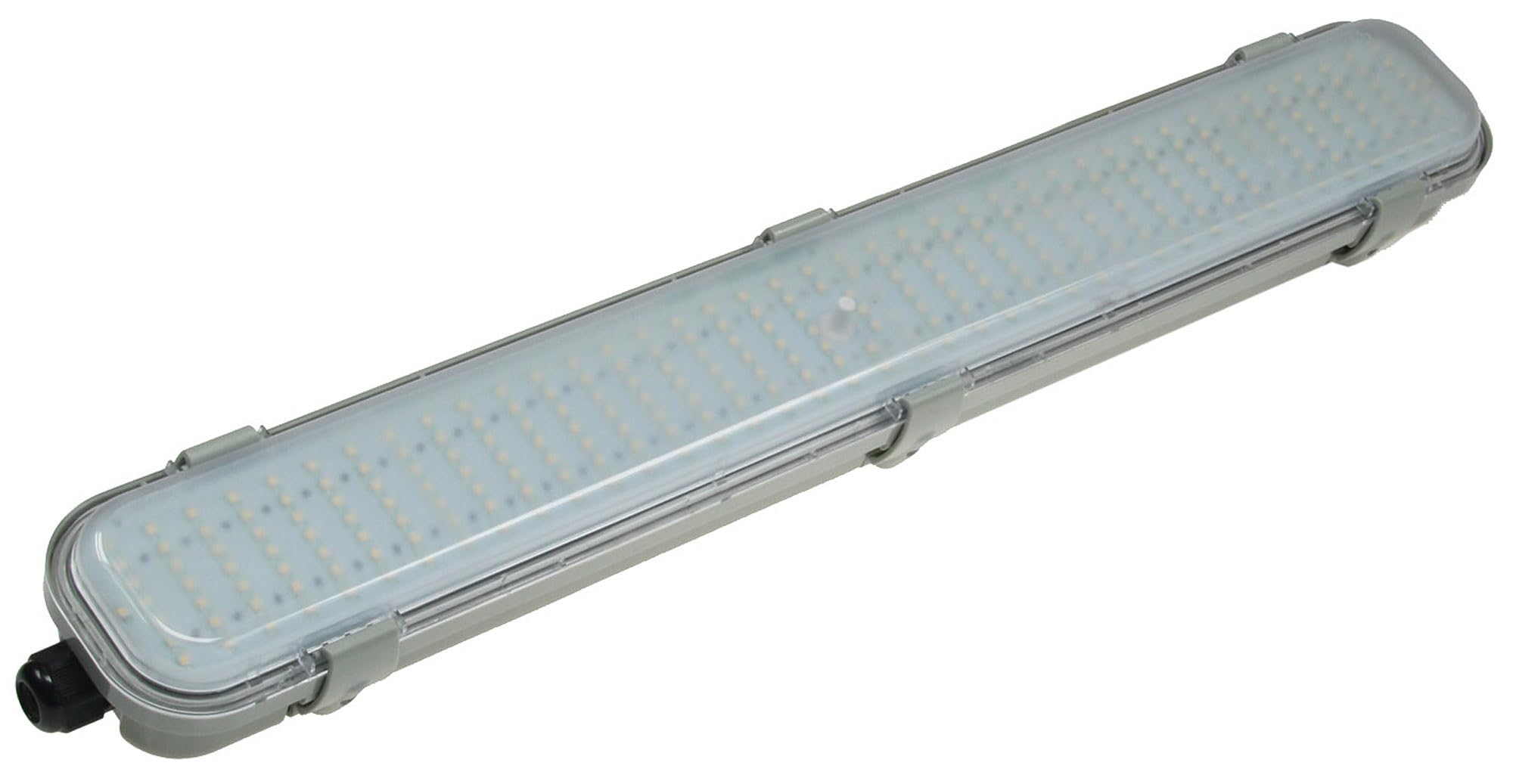 Lampa sufitowa LED HF z czujnikiem ruchu 18 W, 1350 lumenów, klasa wodoszczelno?ci IP65, odporna na warunki atmosferyczne, czujnik obecno?ci, zasi?g 8 m, neutralna biel 4000 K
