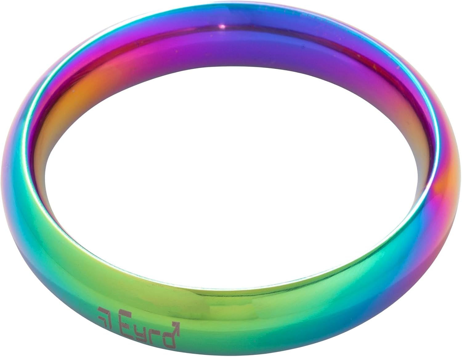 LeLuv Eyro Donut Cock Ring Stainless Steel - Rainbow Effect 66mm