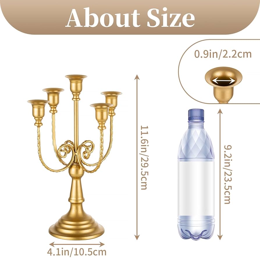 Amazon.com: Sziqiqi Gold Candlestick Holder Candelabra