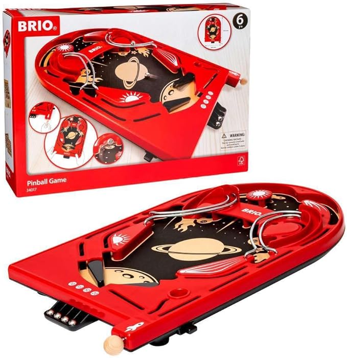 BRIO - Pinball, Flipper, juego de acción, 5 Piezas, Edad 6+ Años