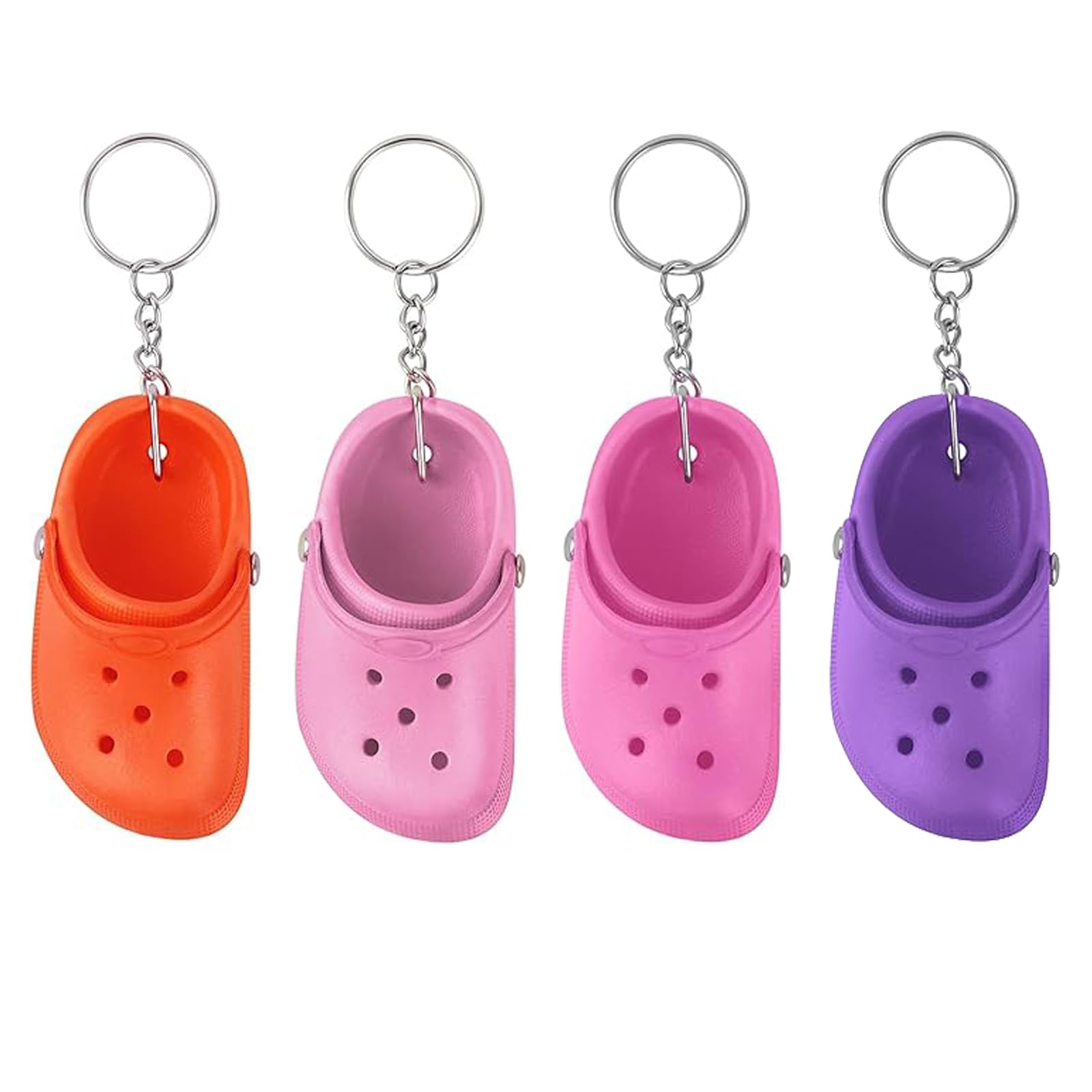 TyrzolTyrzol 4 PCS Mini Shoe Keychain Keychain Accessories Funny Backpack Pendant Keychain Shoes Shaped Pendant Keychain Multi Color Key Buckle for Birthday Gifts Party(Purple+Orange+Pink+Peach Red