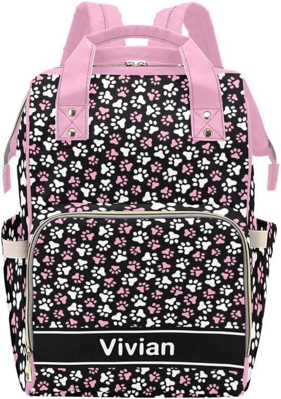 Sunflower Dark Blue Personalized Diaper Bag with Name Mommy Bag Customized Baby Tote for Women Multi-Function Travel Backpack Gift for New Mom Dad