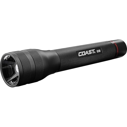 COAST® G90 1000 Lumen PURE BEAM® TWIST FOCUS™ LED Flashlight, Batteries Included, Black