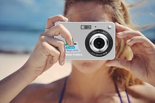 Miniatura 6 de Acuvar Kit de cámara digital de megapíxeles de 18 MP con pantalla LCD de 2.7 pulgadas, batería recargable, tarjeta SD de 32 GB, soporte para