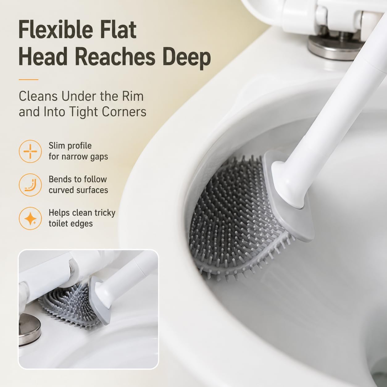 RV Toilet Brush Silicone, Wall Mounted Bowl Brush with Holder for Camper image 4