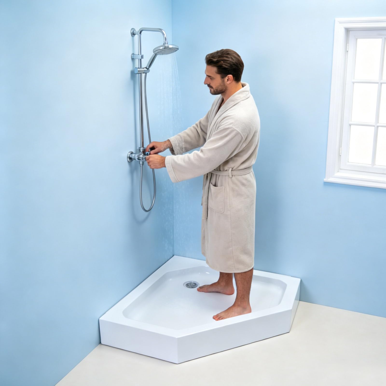 Piatto doccia 80 x 80 x 14 cm, con scarico (80 x 80 x 14 cm)
