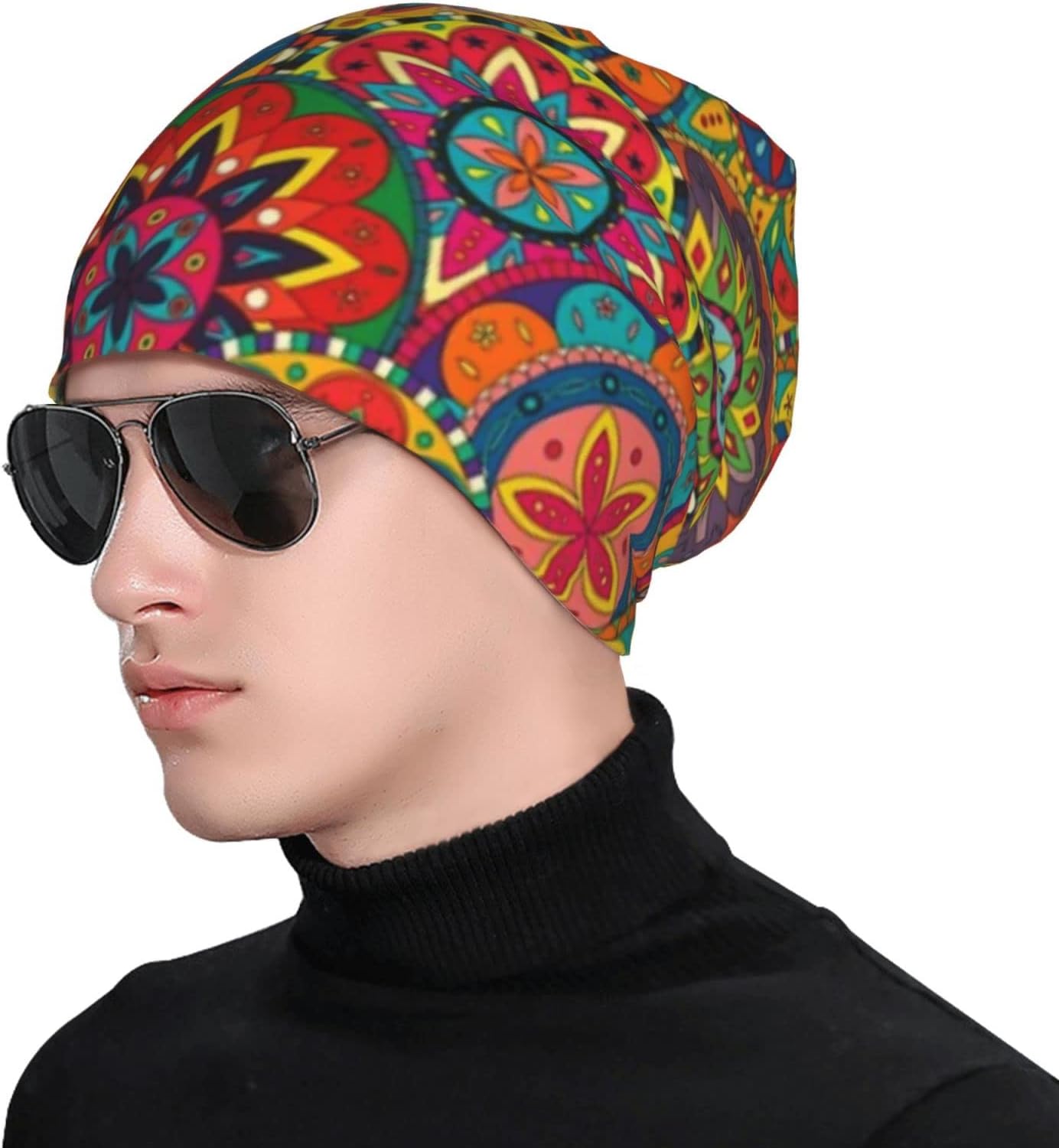 Boho Beanie Chemo Hat Cancer Headwear Knitted Hats Baggy Slouchy Scarf Cap for Adults Women Men - Image 5