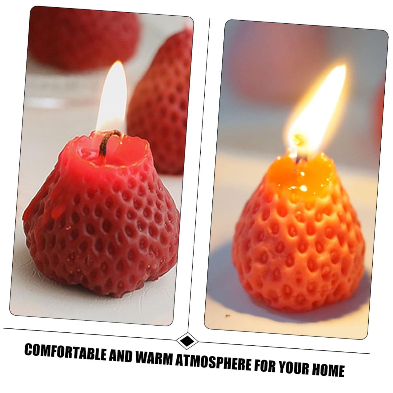 Set 9 Candele Profumate alla Fragola in Paraffina, Decorazioni Alimentari Sicure senza Fumo, Candele per Aromaterapia e Feste, per Casa e Regalo a Donne e Amiche