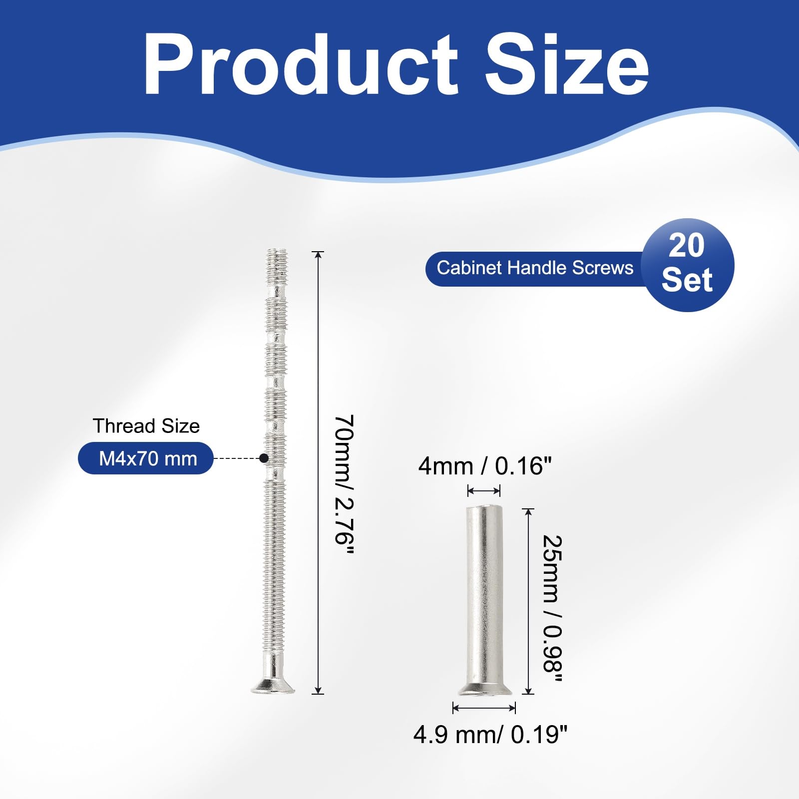 PATIKIL Door Handle Screws M4x70 - Image 2