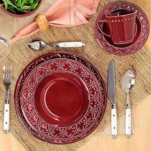 1 Aparelho de Jantar e Chá 30 Peças Oxford Daily Mendi Corvina Vinho