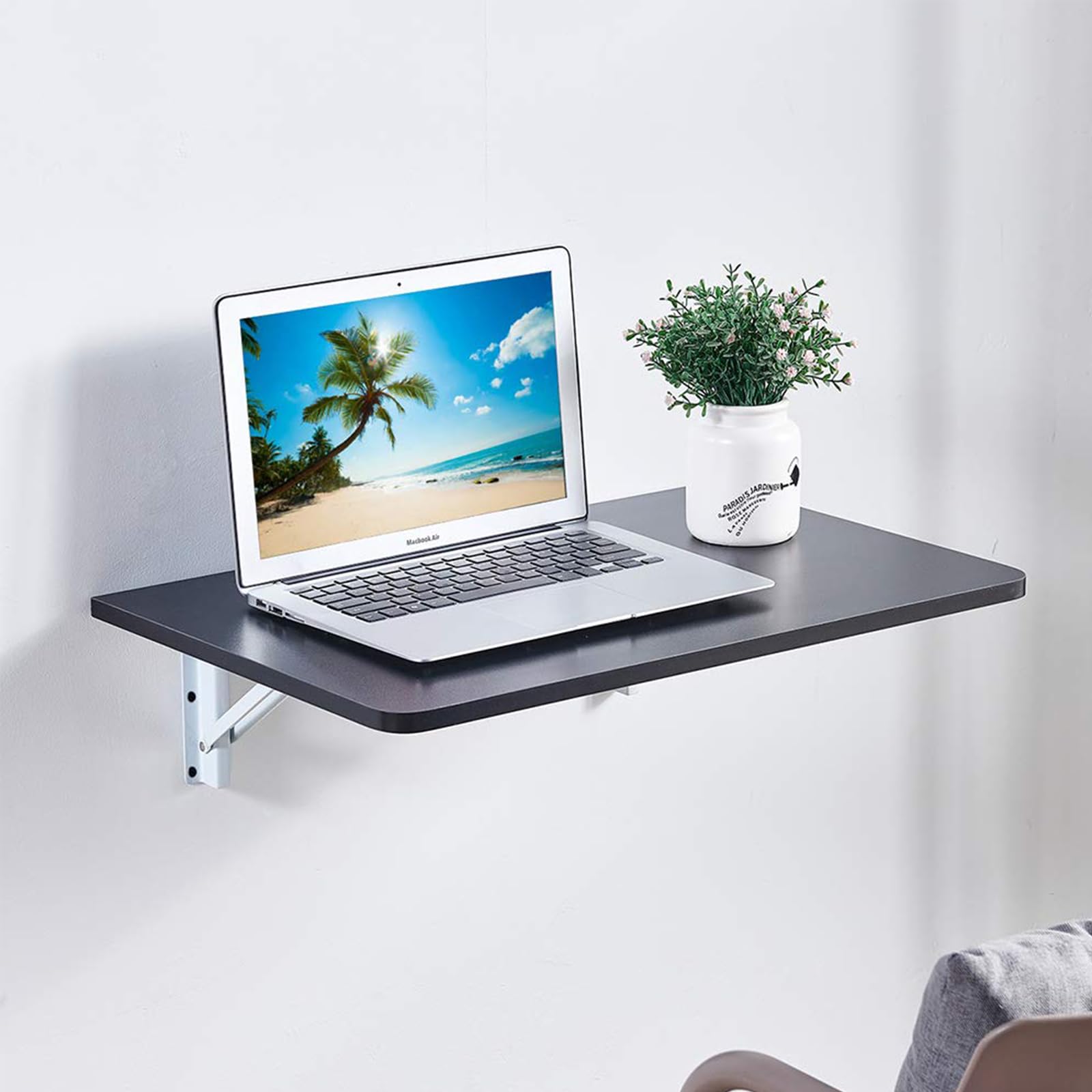 Table pliante murale bureau d'ordinateur discret pour studio et salon