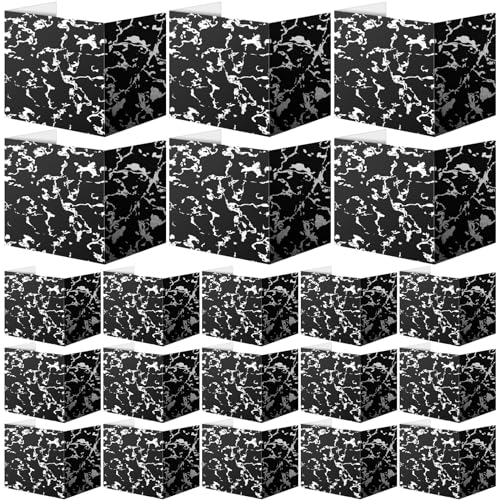 Chivertion 24 Pcs Composition Book Desk Dividers Privacy Folders Testing Dividers for Students Marble Texture Trifold Table Desk Privacy Panel Test Folders for School Teacher Student Study Test Home