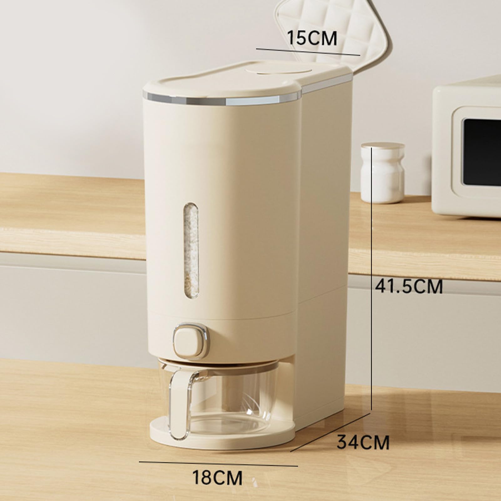 Fdit Contenedor de Alimentos, Caja de Almacenamiento de Arroz de Gran Capacidad, Contenedor Dispensador de Arroz de Cocina