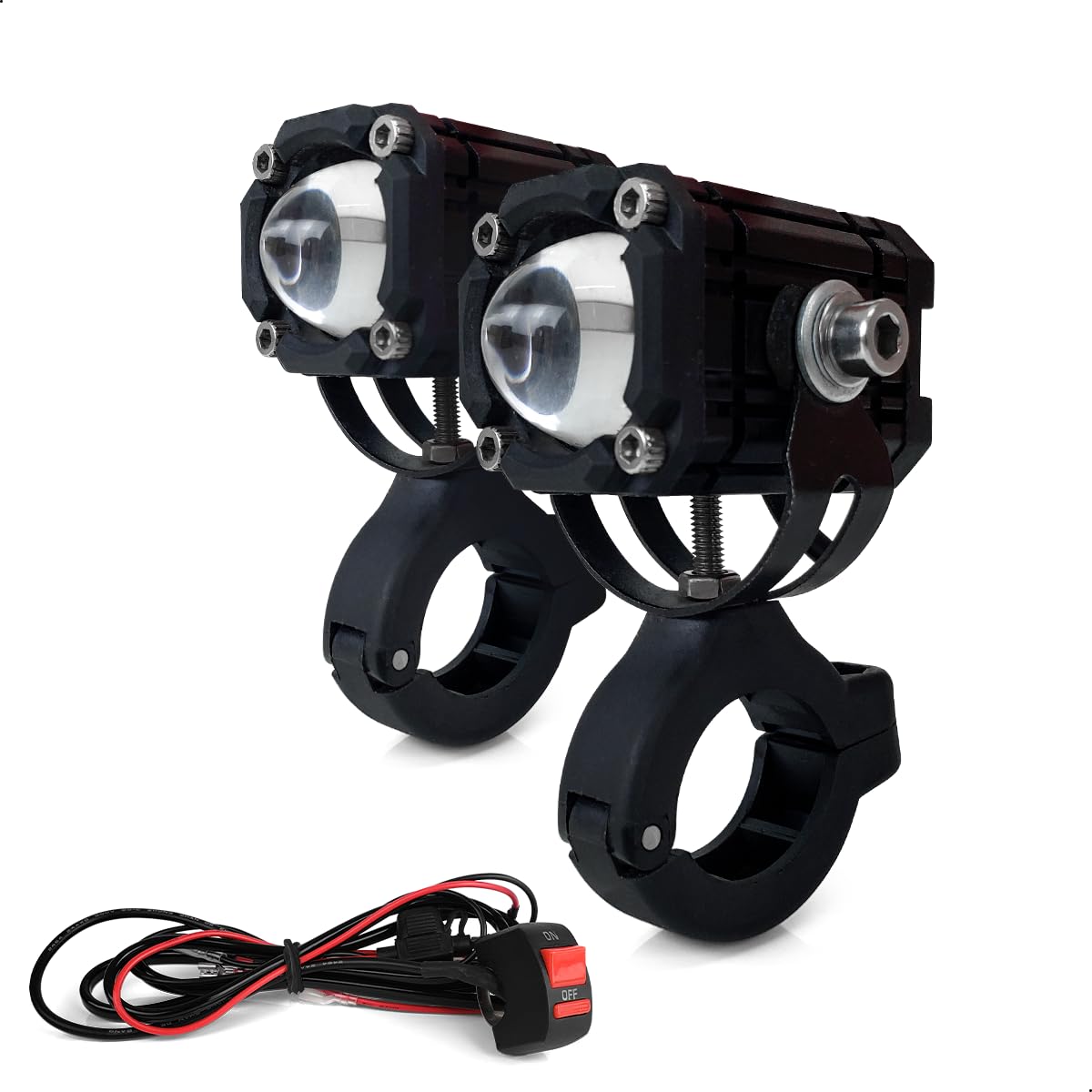 Farol de Milha Kit Farol de Milha Auxiliar Pra Moto U94 25w Compact A Prova D'agua