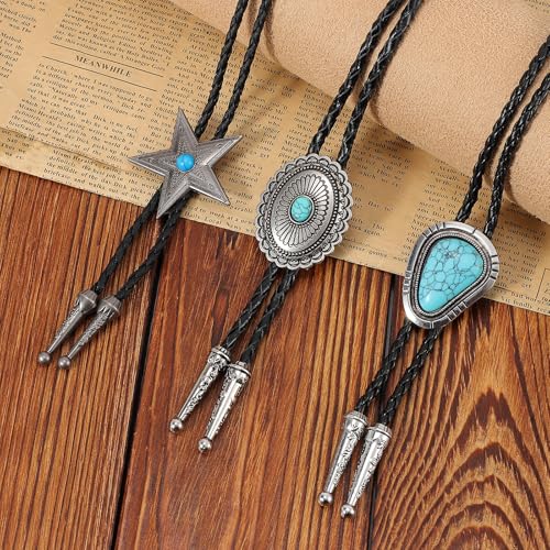Image of Bolo Tie for Women Men, Western Bolo Tie Rodeo Cowgirl Cowboy Tie Bolo Ties Cowboy Accessories for Men Women