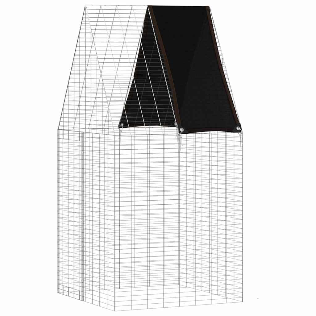 Kleintiergehege 100 x 100 x 210 cm aus verzinktem Stahl für Kaninchen und Meerschweinchen wetterfestes Freilaufgehege für Garten