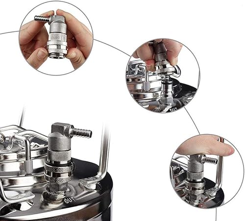 Miniatura 3 de Marhynchus Cerradura de bola de acero inoxidable Homebrew Barril de cerveza Conector rápido Conector rápido Dispensador de barril de gas y líquido