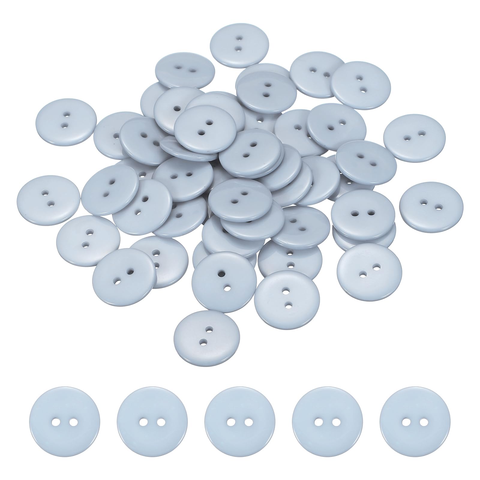 sourcing map 50pcs Resin Sewing Button, 20mm (3/4-inch) 2 Holes Round Craft Decorative Buttons for Coat Clothes Holiday Decoration, Gray