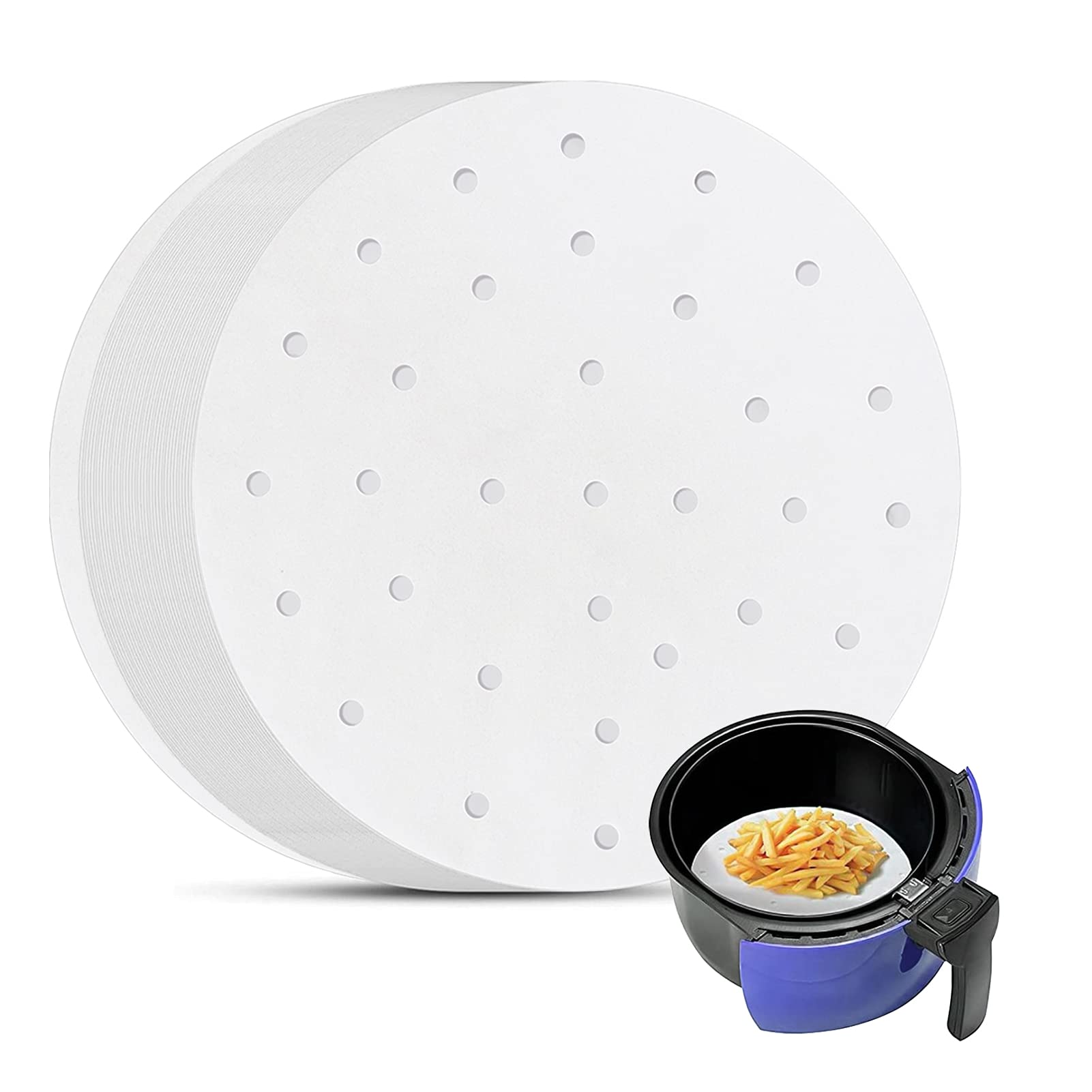 Papier perforé friteuse sans huile accessoire cuisson vapeur rond de 17,8cm