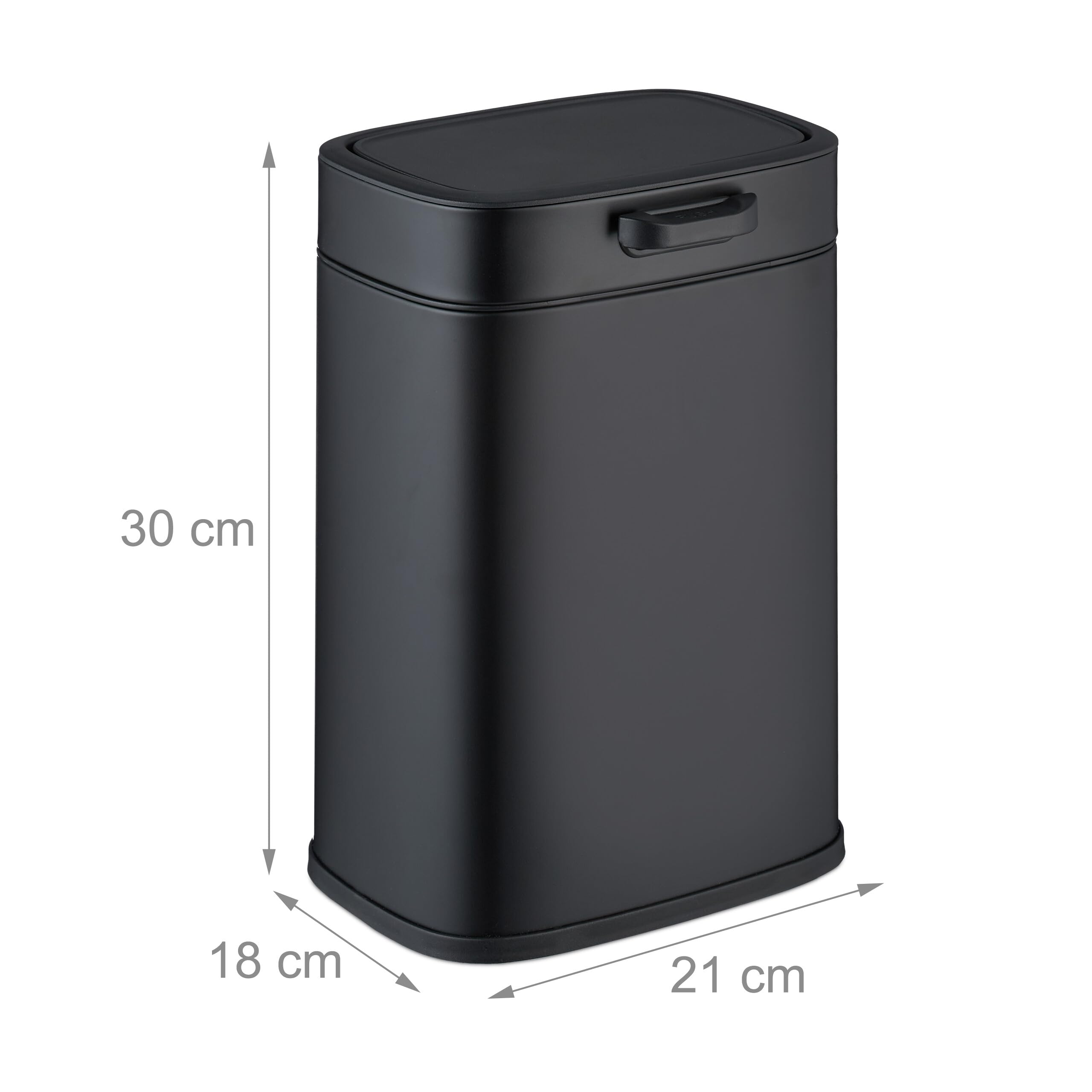 Relaxdays Pattumiera da Appendere in Cucina, Cestino da 5 l, Secchio per Umido Estraibile, Coperchio, in Ferro, Nero