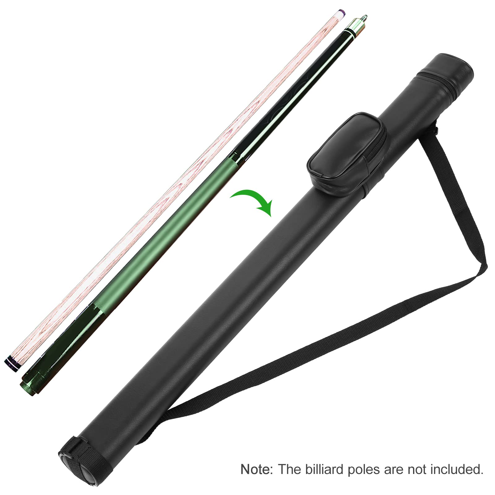 Étui de Transport pour Tube de Queue de Billard Étui de Billard Rigide en polyuréthane Bandoulière réglable Sac de Rangement pour Queue de Billard