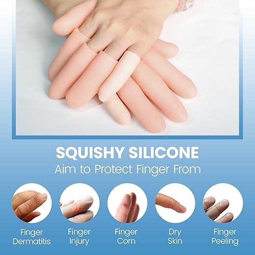 Miniatura 4 de JKcare Cunas grandes para dedos, paquete de 10 fundas de silicona para dedos de gatillo y artritis, protectores de dedos para dedos agrietados,